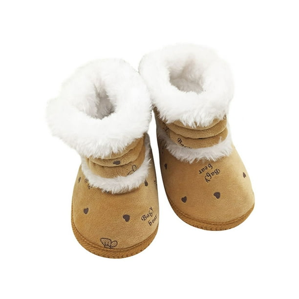 Winter Warm Newborn Baby Toddler Girls Fur Snow Boots Crib Shoes Prewalker 0-18M